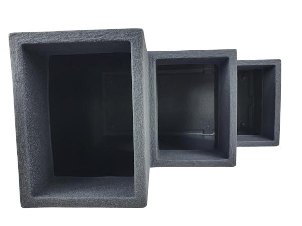 Kubus Treppentopf 59x60x27cm anthrazit Kunststoff